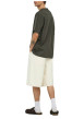Thumbnail T-shirt kaki uni en coton biologique avec une coupe droite et un col rond - Image 4