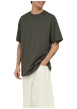 Thumbnail T-shirt kaki uni en coton biologique avec une coupe droite et un col rond - Image 5