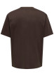 Thumbnail T-shirt en coton biologique marron uni avec une coupe droite et un col rond - Image 2