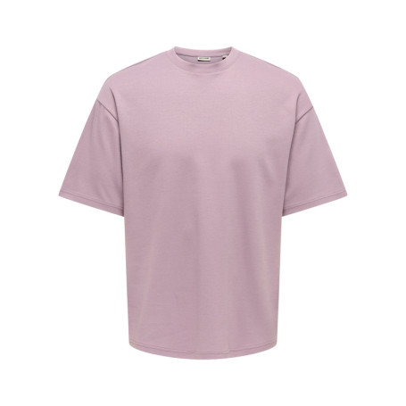T-shirt rose uni avec une coupe droite et des...