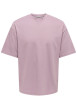 Thumbnail T-shirt rose uni avec une coupe droite et des manches courtes