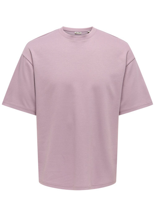 T-shirt rose uni avec une coupe droite et des...