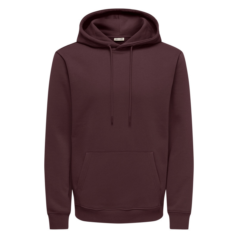 Only&sons - Sweat Kaki Uni En Coton Mélangé Avec Une Coupe Droite Et Une Capuche - Vert Only&sons - Sweat Kaki Uni En Coton Mélangé Avec Une Coupe Droite Et Une Capuche - Vert