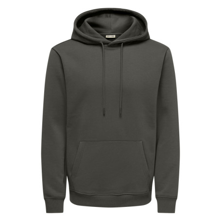 Sweat mauve uni en coton mélangé avec une coupe...