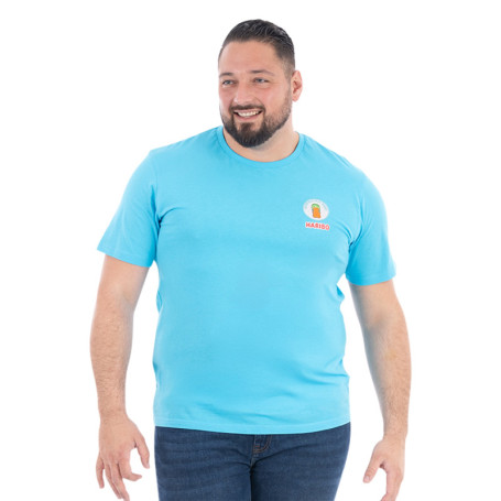 T-shirt en coton biologique ciel à imprimé avec...