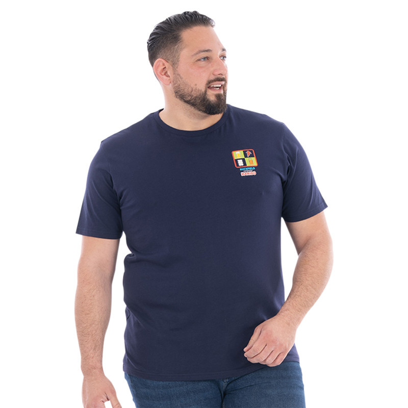 Ruckfield - T-shirt En Coton Biologique Marine à Imprimé Avec Une Coupe Droite - Bleu Foncé Ruckfield - T-shirt En Coton Biologique Marine à Imprimé Avec Une Coupe Droite - Bleu Foncé