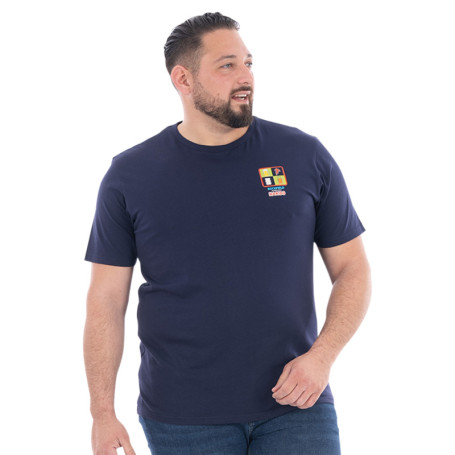 T-shirt en coton biologique marine à imprimé...