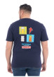 Thumbnail T-shirt en coton biologique marine à imprimé avec une coupe droite - Image 2