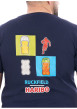 Thumbnail T-shirt en coton biologique marine à imprimé avec une coupe droite - Image 4