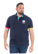 Thumbnail Polo en coton biologique marine à imprimé avec une coupe droite