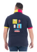 Thumbnail Polo en coton biologique marine à imprimé avec une coupe droite - Image 2