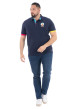 Thumbnail Polo en coton biologique marine à imprimé avec une coupe droite - Image 3
