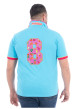 Thumbnail Polo en coton biologique ciel à imprimé avec une coupe droite - Image 2