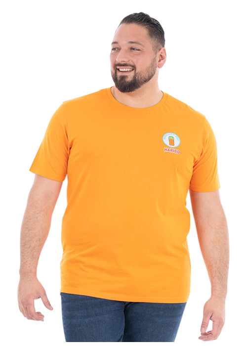 T-shirt en coton biologique orange à imprimé...