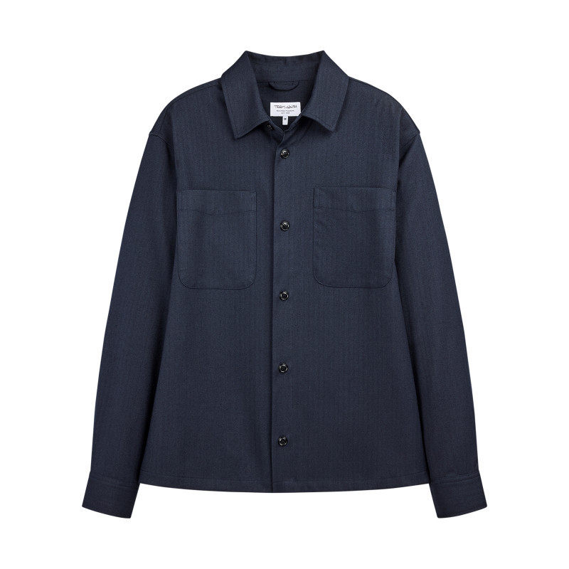 Teddy Smith - Chemise Marine Unie Avec Une Coupe Droite Et Un Col à Revers - Bleu Foncé Teddy Smith - Chemise Marine Unie Avec Une Coupe Droite Et Un Col à Revers - Bleu Foncé