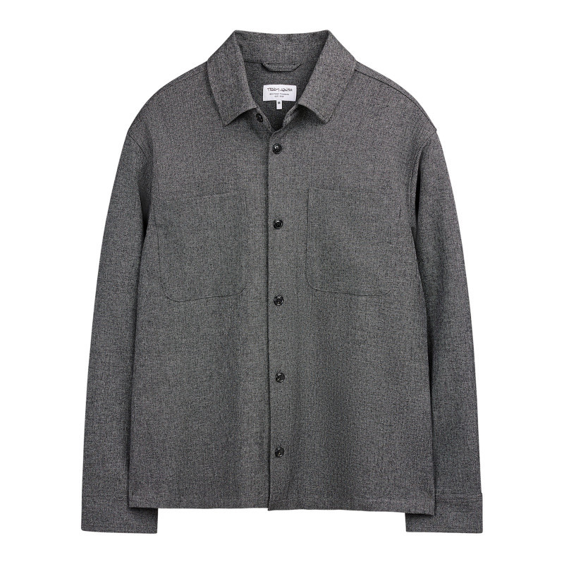 Teddy Smith - Chemise Grise Unie Avec Une Coupe Droite Et Un Col à Revers - Gris