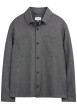 Thumbnail Chemise grise unie avec une coupe droite et un col à revers