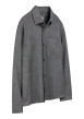 Thumbnail Chemise grise unie avec une coupe droite et un col à revers - Image 3