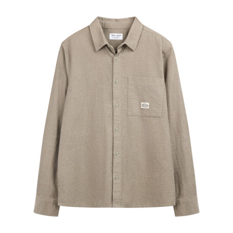 Chemise kaki unie avec une coupe droite et un...