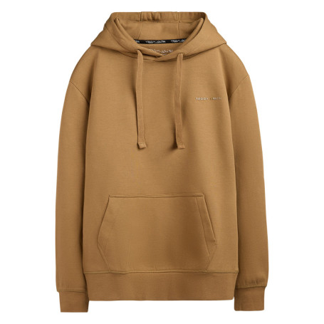 Sweat marron uni avec une coupe droite et un...