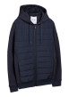 Thumbnail Gilet marine uni avec une coupe droite et un col à capuche - Image 3