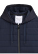 Thumbnail Gilet marine uni avec une coupe droite et un col à capuche - Image 4