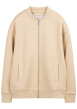 Thumbnail Gilet beige uni avec une coupe oversize et un col montant zippé