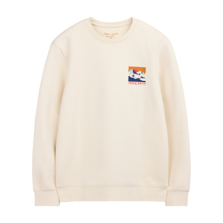 Sweat écru à imprimé avec une coupe droite et...