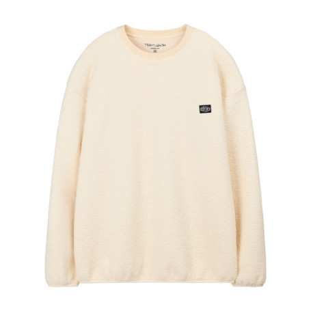 Sweat écru uni avec une coupe droite et des...