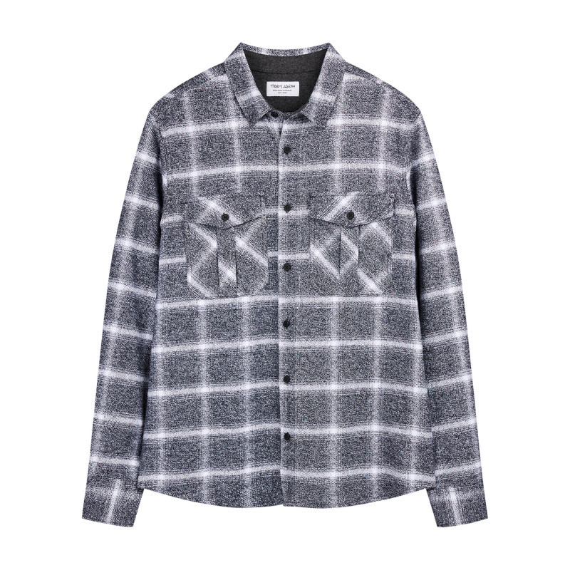 Teddy Smith - Chemise Grise à Carreaux Avec Une Coupe Droite Et Un Col à Revers - Gris