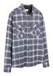 Thumbnail Chemise grise à carreaux avec une coupe droite et un col à revers - Image 3