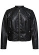 Thumbnail Blouson noir coupe ajustée pourvu d'un col montant et d'une fermeture zippée