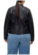Thumbnail Blouson noir coupe ajustée pourvu d'un col montant et d'une fermeture zippée - Image 4