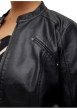 Thumbnail Blouson noir coupe ajustée pourvu d'un col montant et d'une fermeture zippée - Image 5