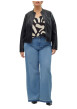 Thumbnail Blouson noir coupe ajustée pourvu d'un col montant et d'une fermeture zippée - Image 6