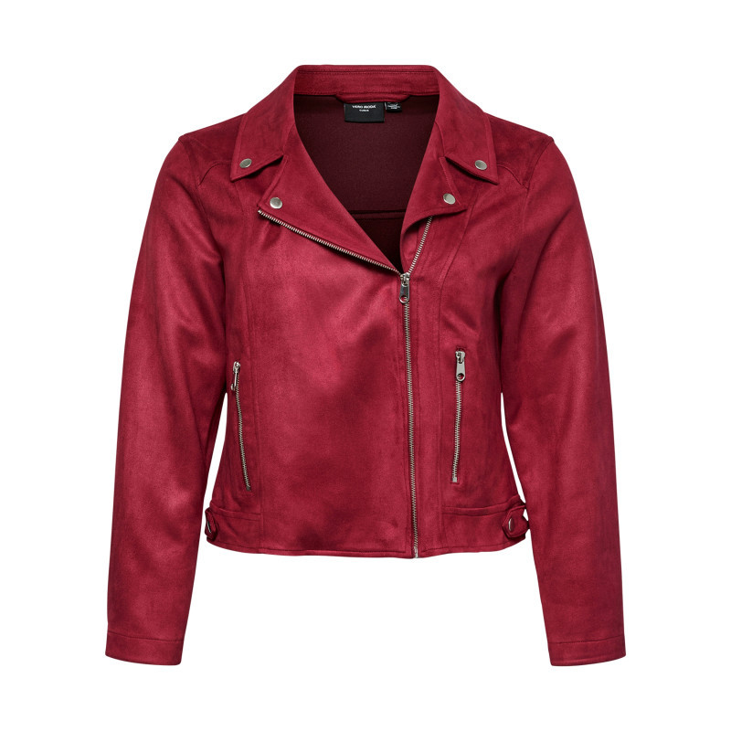 Vero Moda Curve - Veste Perfecto Rouge à Coupe Ajustée Pourvu D'un Col à Revers - Rouge Vero Moda Curve - Veste Perfecto Rouge à Coupe Ajustée Pourvu D'un Col à Revers - Rouge