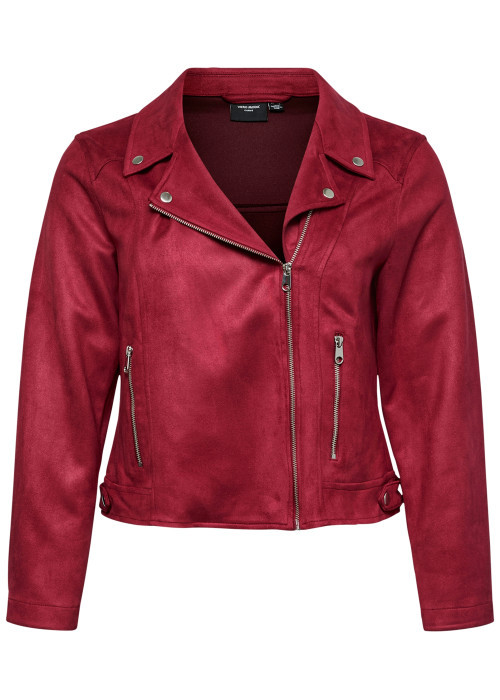 Veste perfecto rouge à coupe ajustée pourvu...