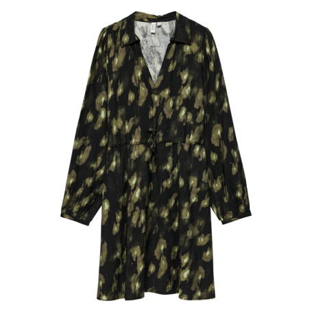 Robe courte noire à coupe ajustée pourvue d'un...
