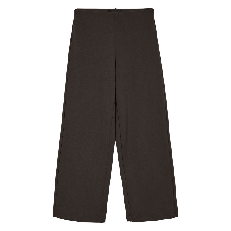 Vero Moda Curve - Pantalon Chino Chocolat En Maille Lisse Pourvu D'une Coupe évasée - Marron Vero Moda Curve - Pantalon Chino Chocolat En Maille Lisse Pourvu D'une Coupe évasée - Marron