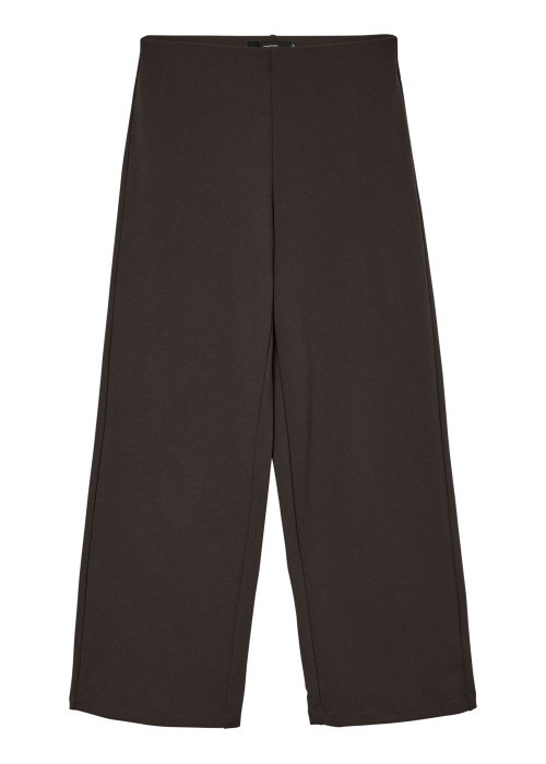 Pantalon chino chocolat en maille lisse pourvu...
