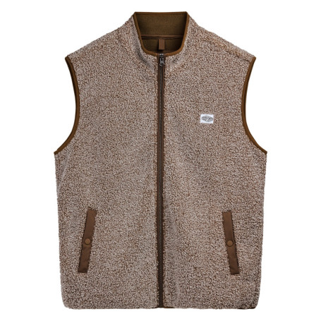 Sweat zippé beige uni avec une coupe droite et...