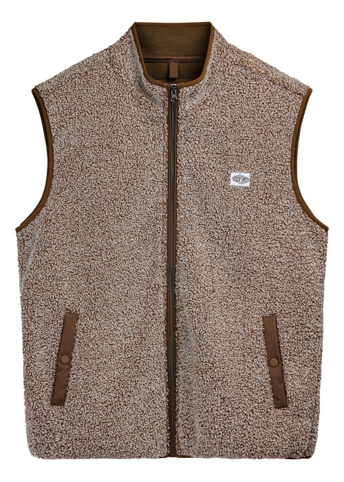 Sweat zippé beige uni avec une coupe droite et...