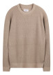 Thumbnail Pull beige uni avec une coupe droite et des manches courtes