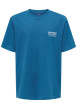 Thumbnail T-shirt en coton biologique bleu à imprimé avec une coupe droite