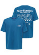 Thumbnail T-shirt en coton biologique bleu à imprimé avec une coupe droite - Image 4