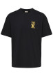 Thumbnail T-shirt en coton biologique noir à imprimé avec une coupe droite
