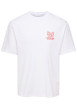Thumbnail T-shirt en coton biologique blanc à imprimé avec une coupe droite