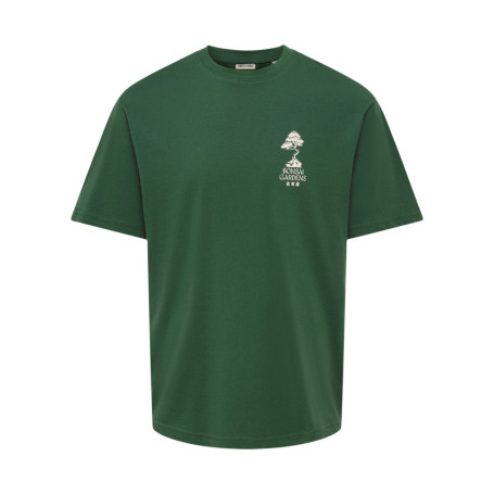T-shirt en coton biologique vert à imprimé avec...