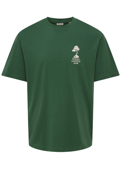 T-shirt en coton biologique vert à imprimé avec...