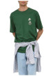 Thumbnail T-shirt en coton biologique vert à imprimé avec une coupe droite et un col rond - Image 3